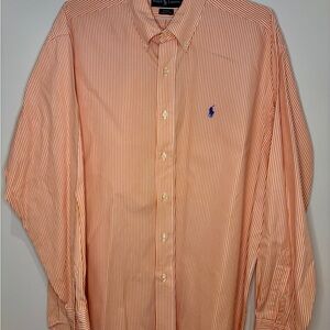 Polo by Ralph Lauren Men's XL Blake Orange Striped Shirt